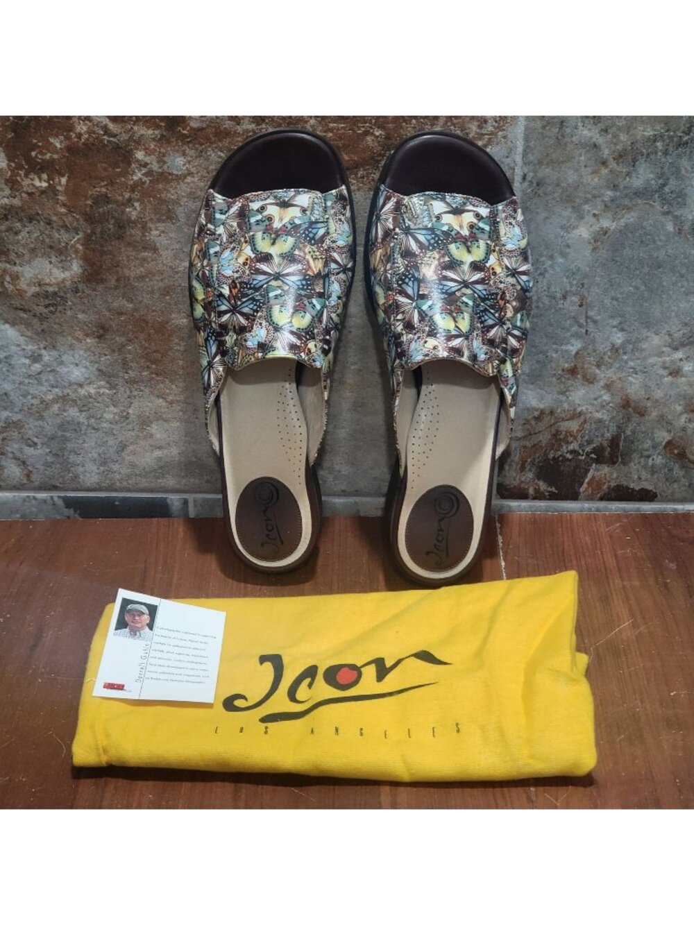 Icon Shoes Los Angeles Butterfly Slide Sandals Wearable Art Darrell Gulin 9.5 M